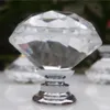 Skåphandtag för köksmöbler 30mm Diamantform Design Handtagsknappar Delikat Crystal Glass Knoppar Skåp Drags DH0921