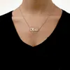 Acier inoxydable 316L Personnalisez le collier de nom cursif Collier personnalisé avec des chaînes de colliers de médaillon de sac noir pour les femmes