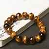 Wholesale National Style Natural Tiger Eye Transport Bracelet Yellow Tiger Eye Hand String Transfer Elastic Bangle Jewelry 6MM 8MM 10MM 12MM