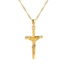 Jesus Cross Pendant Halsband Fashion Crucifix 24K Smycken För Kvinnor Män Religiösa Kors Hängsmycke Ryssland Grekland