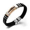 Stainless Steel 4 Colors Mens Leather Bracelets Silicone Fashion Charm Designer Bangle Rope Bracelets5925744