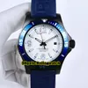 Nowy super ocean data pvd czarna stalowa obudowa M17368D71C1S1 Blue Dial Automatyczne męskie zegarek gumowy pasek wysokiej jakości Zegarki Hel2464