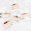 3Pcs/Set Metal Pearl Acrylic Baby Girls Headclips Safety Hair Clips Pins Kids Headwear Infant Cute Photo Hair Accessories 6CM