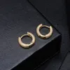 2019 New Big Cz Diamond Earring Jewelry Srebrny złoto Pleted Stude Kolejki Kolczyki Mężczyzn Copper5835741