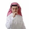 Arabski Muzułmanin Mężczyźni Arabski Szalik Modlitwy Kapelusze Islamska Odzież Szyfonowy Turban Dubai Szalik Islamski Hijabs 135 * 135 cm Islam Man Hat Hat