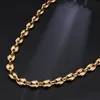 Designer Gold Silber Kette Herren Halskette Ketten Hip Hop HipHop Edelstahl Kaffeebohne Kette Männer Halsketten Armband Armbänder