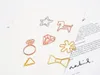 33 Style Mini Metal Papper Klipp Guld Ovala Plommon Blossom Triangle Papper Klipp Bokmärke Memo Planner Klipp Skolkontor Stationery Supplies