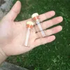 Barattoli in Vetro Trasparente con Legno Duro Bottiglie di Vetro Vuote da 12ml Contenitori per Confezioni da 100pz