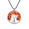 12st/set Tree of life halsband 7 chakra stenpärlor naturlig ametist sterling-silver-smycken kedja choker halsband hänge för kvinna present YD