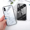 Glossy textura de mármore telefone de vidro temperado phone case para iphone x xs xr xs max 8 7 6 6 S Plus Legal Full Body Protection Tampa Traseira