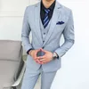 Purple Tuxedo Groom Suits For Mens Wedding Big Size Suits 5xl Plus Size Grey Check 2020 Herrkläder Slim Fit 3 Piece1264s