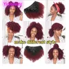 Grampos de cabelo virgens indianos peruanos brasileiros em T1B/99J Afro Kinky Curly 120g Yirubeauty Ombre Color Cip-on Hair Products 1b 99j
