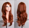 Multicolor 28 inch Synthetisch Haar Pruiken Lang Golvend Cosplay Red Green Puprle Pink Black Blue Sliver Grey Blonde Brown