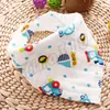 New Baby saliva towel Double button cotton eight layer triangle towel washed bubble gauze wrinkle bib T8G011