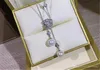 Collane con rose S925 Ciondolo in argento sterling Perla d'acqua dolce per regalo di nozze per feste da donna