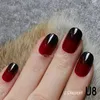 Fransk lutning stilett naturliga naglar kista naken medium korta fyrkantiga falska naglar röd svart oval falsk ballerina7203818