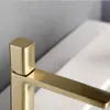 Brushed gold Brass Single Hole Single handle Deck Mounted Basin Hot and cold water sink Bathroom Faucets