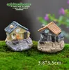 Simpatica mini casa in pietra giardino fatato artigianato in miniatura micro cottage decorazione del paesaggio per artigianato in resina fai da te 8 stili DLH111