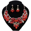 Fashion Multicolor Crystal Necklace Earrings Set Bridal Jewelry Sets For Brides Wedding Party Costume Jewellery Set