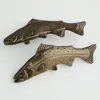 50mm retro antika pirinç balık tipi mutfak dolabı çekmecesi tutamak bronz dresser dolabı kolu