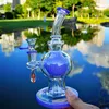 Hookahs Newest Green Purple Glass Bong 7 Inch Ball Perc Bongs Showhead Percolator Water Pipes 14mm Joint Oil Dab Rigs With Heady Bowl