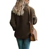 Women winter coat jacket fashion double-breasted sweaters lapel loose fur jacke outwear womens ladies jackets coats ladies