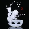 High-grade white flower arrangement Half Face Side Flower Mask Venetian Masquerade Mask Princess Beauty Lace Sexy Mask 4color