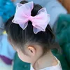 Дети Hairbands ребёнки ободки Bowknot цветы повязка Дети Группа волос Упругие Блестки Деревообрабатывающий Девочки Аксессуары для волос 8 цветов