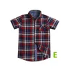 Summer kids boys plaid shirts short sleeves uniforms 7 colors checks big teens school classic tops clothes gentleman suit kid clothing