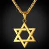 Collare Magen Estrela de David Pingente Israel Corrente Colar Mulheres Aço Inoxidável Judaica Ouro Preto Cor Judaica Homens Jóias P813277473699