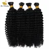 3 buntar Deal Kinky Curly Bulk Hår för flätning Ingen väft Brading Hair Bulk för sömlös Crystal Line Hair Extension