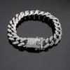 Hip Hop Iced Out Chaînes Or Argent Bracelets Cubique ZIrconia Bling Open Lock Sans Soudure Cubain Miami Lien Chaîne Bracelet pour Hommes Jewl2040628