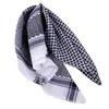 138*138cm Men Muslim Headwear Plaid Polyester Head Cover Scarf Saudi Arab Duabi Islamic Clothing Accessories Keffiyeh Turban