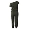 Dames Jumpsuits Rompertjes Womens Jumpsuit Lange Broek Vrouwen Pocket Off Shoulder Shoulder Playsuit Bodysuit 300503