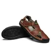 Sandals Men Flip Flops Plus Size Walking Thick Buckle Flat Lightweight Mens Summer Slides Leather Casual