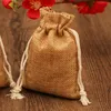 Jute Candy Gift Bag Gunst Tas Chinese woorden "Double Happiny" Drukken Bruiloft Huwelijk Party Bags