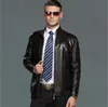 2020 Spring Herbst Männliche Mode lässig Leder Kleidung schwarzbraune Lederjacke Gentleman Kragen Ledermantel großgröße 4xl
