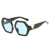 الرجال العلامة التجارية مصمم النظارات الشمسية المرأة في إطار معدني فريد سداسي طائرة عدسة طلاء UV400 نظارات نظارات نظارات حالة الشحن مجانا