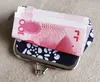 National Style Floral Printing Short Coin Purse Canvas Key Holder Plånbok Hasp Små presenter Bag Clutch Handväska