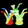 barboteur de conception de sax portable Silicone Bong shisha narguilé pipe à eau en verre pyrex incassable fumer dab rigs huile de cire de haute qualité