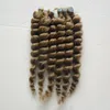 Nastro in capelli Estensioni 100% Real Umano Senza soluzione di continuità 40pcs Nastro Destensione dei Capelli Umani Onda Brasiliana PU Brasiliana PU pelle PU per trama 100g