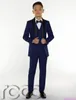 Elegante por encargo Boy Tuxedos Shawal Solapa Un botón Ropa para niños para el banquete de boda Traje para niños Conjunto de niño Chaqueta Pantalones Arco Ves335S