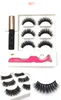 Magnetisk flytande eyeliner ögonfransar kit 3 par 5 magnet falska ögonfodrar fransar klipp handgjorda smink eyelash set