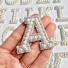 A-Z Perla strass Lettera inglese Cucire su toppe Applique 3D Lettere fatte a mano Perline Patch fai da te Toppe con lettere carine