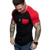 Hirigin Jogger Casual T Shirt Mens Tee krótkie rękaw Slim Fit Gym Elastyczne letnie mięśnie