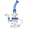 Recycler Oil Rigs vidro Bongos narguilé bubbler Bocal de vidro da tubulação de água Bubber com In Catcher Two Função Acessórios de cinza Stock