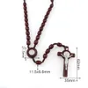 Resin Beads Cord Rosary Necklace St Benedict Medal Jesus Cross Pendant Necklace Catholic Fashion Religious jewelry