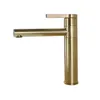 Brushed Gold Rotatable Basin Faucet 100% Brass Round Bathroom Faucet Hot & Cold Black Water Mixer Tap