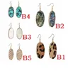 Leopard Imprimir Abalone Shell Colar Turquesa Geométrica Charms Hexágono Redondo Brinco Charme Dangle Brincos Jóias Para As Mulheres