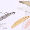 Metal Feather Bookmark 7 Colors Metal Document Label Feather Shaped Metal Bookmarks Office School Stationery Gift